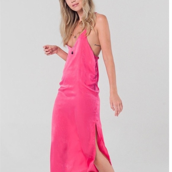 hot pink slip dress